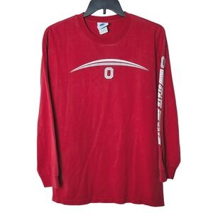 NCAA OHIO STATE BUCKEYES RED LONG SLEEVE TEE MENS LARGE VF IMAGEWEAR VINTAGE 90s